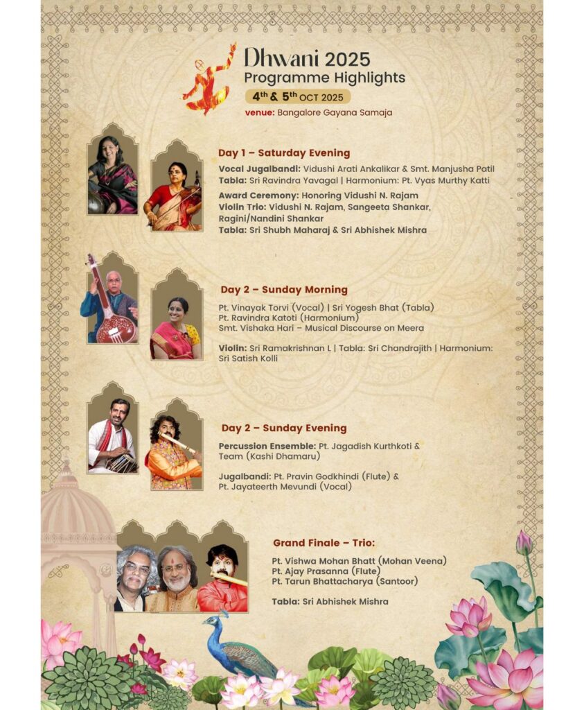 20th Dhwani 2025 – Pandit Mallikarjun Mansur Music Festival – programme poster